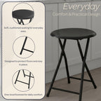 Folding Stool - Portable Backless 18-Inch Stool with 225lb Capacity, Single | Collapsible Counter Bar Stools, Compact Folding Chair, for Kitchen or Rec Room, Camping, Indoor and Outdoor by Lavish Home