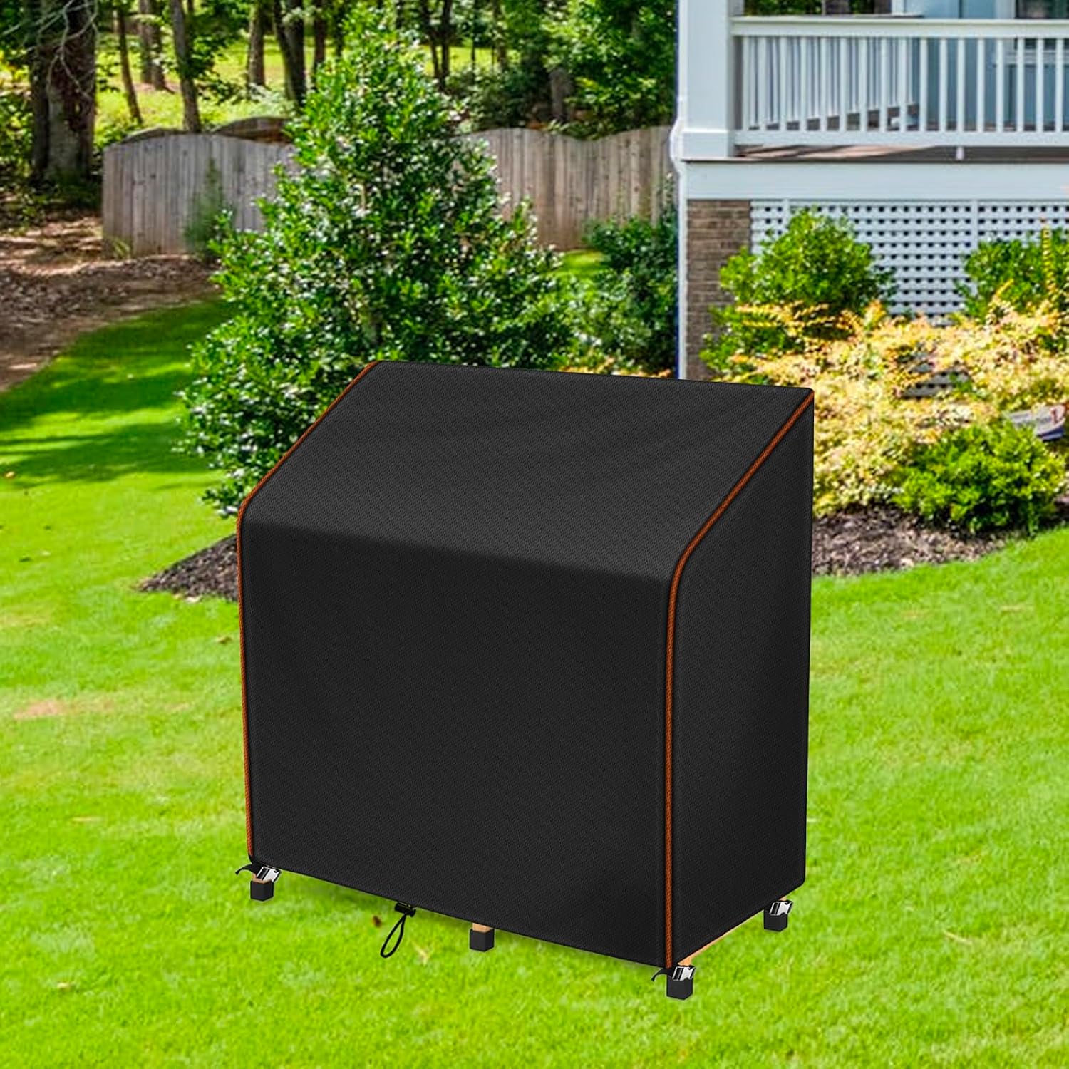 Potting Bench Table Cover, 420D Oxford Kitchen Cabinet Covers Outdoor Waterproof Protective Garden Storage Cabinet with Potting Bench Dustproof Cover 45"L X 20"W X 48"H,Black