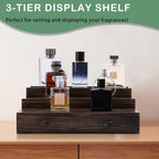 Boulphia Cologne Organizer for Men, 3-Tier Cologne Stand with Drawer and Hidden Compartment, Wooden Cologne Shelf for Perfume Display Holder, Great Gifts for Men, Vintage