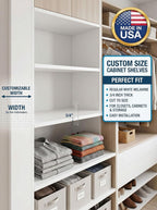 Custom Size Cabinet Shelves. Regular White 3/4" Thick Cut to Size Melamine Shelves for Closets, Cabinets and Storage – Made in USA