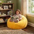 2.5FT Bean Bag Chair for Teens & Youth, Beanbag Chair with High-Density Foam Filling, Soft Chenille Boneless Reading Chair, Cozy Bean Bag for Bedroom, Reading & Dorm(Yellow, 31.5" W x 31.5" D x 20" H)