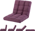 Floor Chair with Back Support Folding Chair with 6 Adjustable Position, Padded Sleeper Bed, Floor Gaming Chair, Meditation Chair for Adults