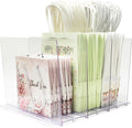 Gift Bag Storage Organizer, Acrylic Clear Shopping Bag Organizer, Adjustable Shelf Divider Bag Organizer for Small Closet, 1 Pack