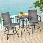 Tangkula 24 Inch Outdoor Bar Table, Patio Bar Height Table with Aluminum Tabletop & Heavy-Duty Metal Legs, Adjustable Footpads, Square Bar Table for Poolside, Backyard, Balcony