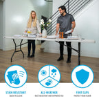 LIFETIME 8-Foot Fold-in-Half Table, Light Commercial, Durable, Portable, Seats 8, Almond