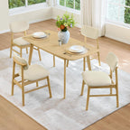 CHITA 47"-59" Extendable Dining Room Table for 4, Modern Wood Dining Table for Small Spaces, Kitchen, Space Saving Hidden Leaves, Solid Rubberwood Frame, Oak Veneer