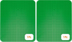 Strictly Briks Building Brick Baseplate for Building Toy Projects, Large Toy Building Sets - Compatible with Major Block Brands - 15 x 10.5 in, Green (Pack of 2)