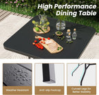 Soohow Patio Dining Table 35"x35", Square Outdoor Dining Table with 1.57" Umbrella Hole, Metal Outdoor Furniture for Patio, Graden, Backyard and Poolside, Weather-Resistant
