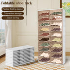 10 Tiers 40 Pairs Foldable Shoe Rack Organizer Cabinet with Doors Foldable Shoes Rack Organizer for Closet Entryway Living Room