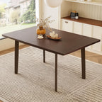 60" Rustic Farmhouse Dining Table - Solid Wood Frame, Minimalist Modern Dining Table for Kitchen, Dining Room, Living Room, Walnut