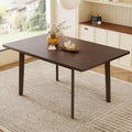 60" Dining Table for 6-8, Large Rectangular Kitchen Table, MDF Top with Rubber Wood Legs, Sturdy Modern Farmhouse Table for Dining Room Kitchen, Walnut