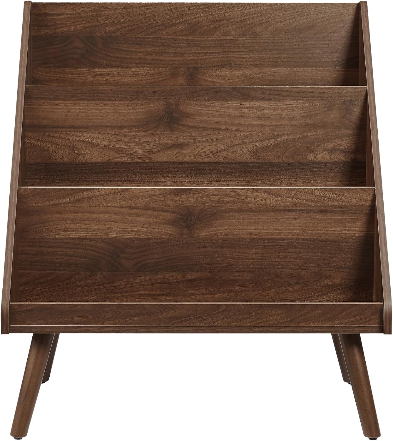 Crosley Furniture Liam Medium Mid-Century Modern Vinyl Record Storage Stand, Media Console for Records, Walnut