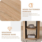 47" Round Dining Table for 4, with Shelf Storage Modern Pedestal Circle Kitchen Table for Dining Living Room Home, Natural
