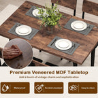 Giantex 5-Piece Dining Table Set for 4, Industrial Kitchen Table and 4 PU Leather Upholstered Chairs with Metal Leg, Padded Seat, Space-Saving Dinette Set for Small Space Apartment Breakfast Nook
