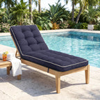 Elountik Chaise Lounge Cushion 72x21 in, 2 Pack Quick Dry Outdoor Seat Pad with Shredded Foam for Patio Furniture, Poolside, Deck Chairs
