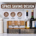 Liquor Bottle Display Shelf – Bar Shelf for Whiskey, Wine & Bourbon – Rustic Wall-Mounted Wooden Shelves, Countertop Rack, Stylish & Space-Saving Small Liquor Cabinet for Enthusiasts (Set of 2)