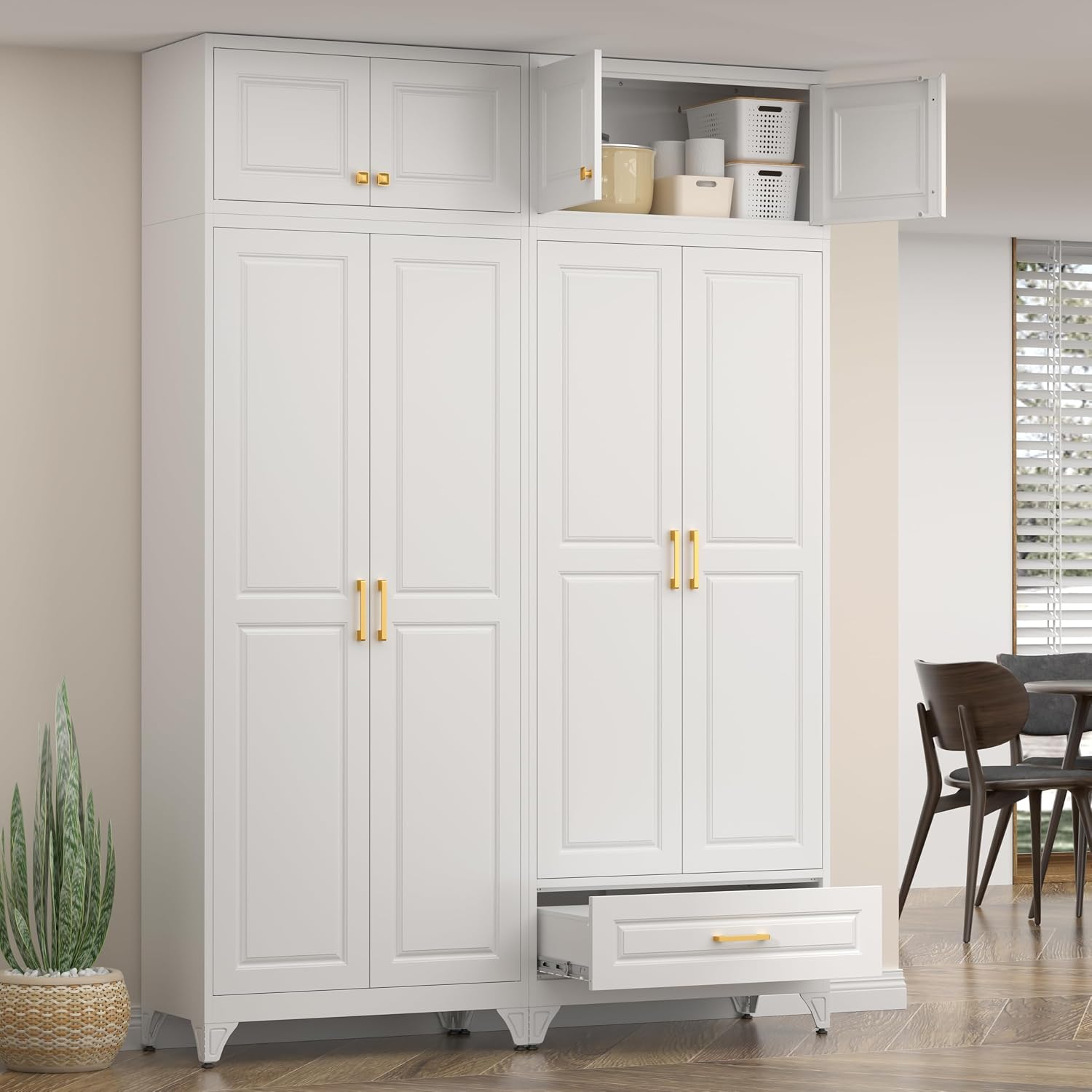 UNICOLY 15.74" H Wall Mounted Storage Cabinet, Kitchen Pantry Cabinet, Small Hanging Cabinet for Dining Room, Bathroom, Laundry Room Alacena para Cocina, Assembly Required, White