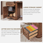 T4TREAM L Shaped Desk with Hutch,59" Farmhouse Wood Home Office Executive Desk,Charging Station,File Drawer, Storage Cabinet,Computer Desk for Work and Study (Reclaimed Barnwood)