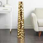 Deco 79 Ceramic Geometric Decorative Vase Bubble Centerpiece Vase with Concaved Circles, Flower Vase for Home Decoration 8" x 8" x 39", Gold