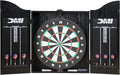 DMI Americana Dartboard Cabinet Set with 18-Inch Paper Dartboard, Reversible Baseball Game, Built-in Cricket Scoring, Darts, Chalk & Mounting Hardware – Classic Black Finish