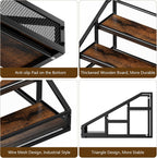 B4Life 2 Pack 3-Tier Liquor Bottle Display Shelf Bar Shelves for Liquor Bottles,Retro Liquor Shelf for Bar Liquor Whiskey, Spirits