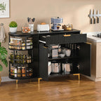 Buffet Cabinet with Storage,Sideborad Buffet Cabinet with Drawer & 2Doors,Kitchen Buffet Storage Accent Cabinets with 360°Rotating Organizer for Living Room, Entry, Hallway