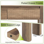 LITTLE TREE 63 Inches Long Console Table with 3 Drawers, Brown Sofa Table Behind Couch for Living Room, Wooden Hallway Foyer Entry Table for Entrance