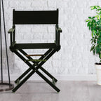Casual Home Director's Chair,Black Frame/Black Canvas,18" - Classic Height