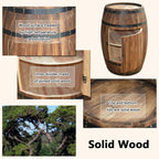 Rustic Wooden Wine Barrel Table - 2-Tier Display Cabinet with Door, Stylish Accent Piece for Home Bars, Breweries, Living Room & Garden Decor(40cm/15.7in)