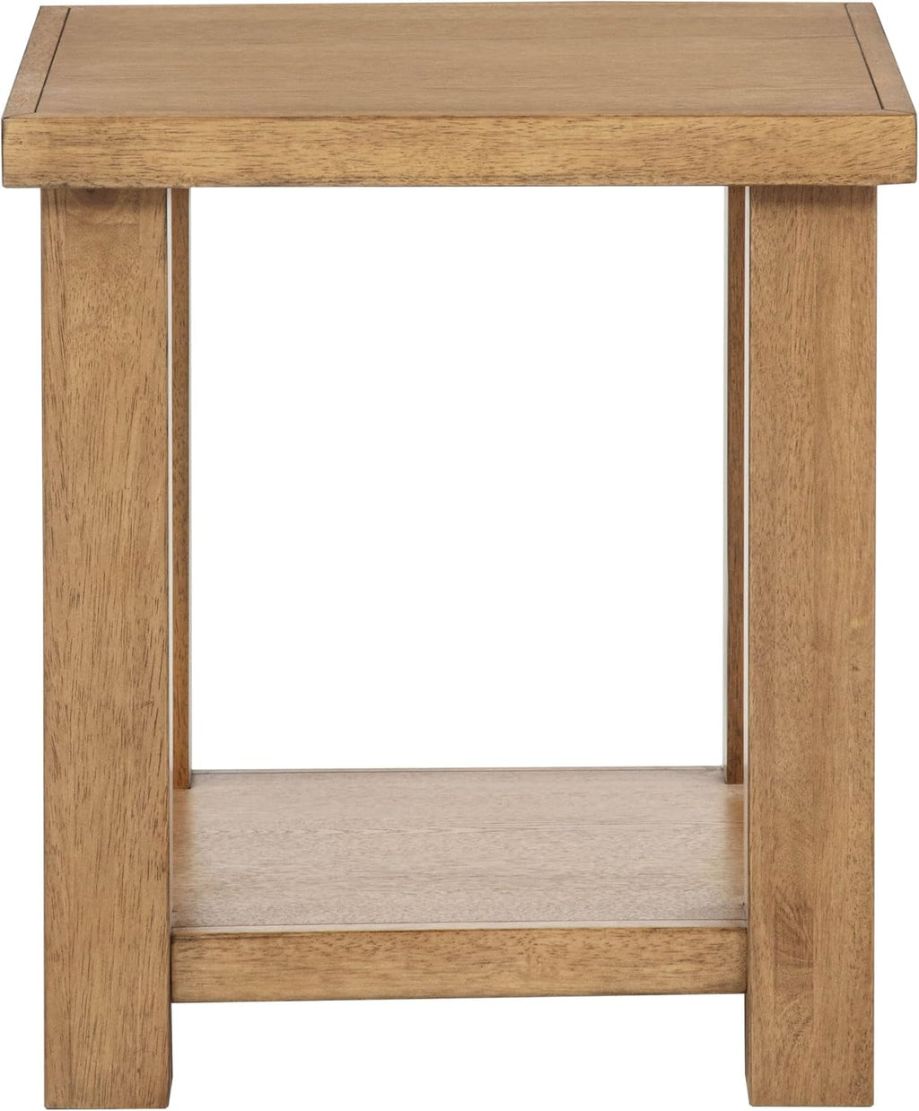 Coaster Home Furnishings - Beasley - Wood - End Table with Square Top, Lower Shelf, and Natural Grain - Living Room - 18-Inch - Golden Oak - 723327