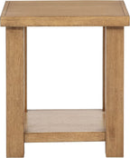 Coaster Home Furnishings - Beasley - Wood - End Table with Square Top, Lower Shelf, and Natural Grain - Living Room - 18-Inch - Golden Oak - 723327