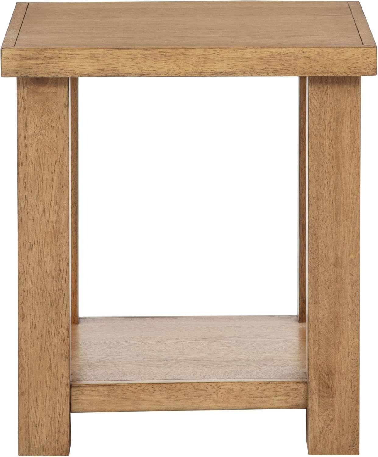 Coaster Home Furnishings - Beasley - Wood - End Table with Square Top, Lower Shelf, and Natural Grain - Living Room - 18-Inch - Golden Oak - 723327