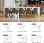Transformer Table, Extendable Dining Table for 2-12 People, Marble White