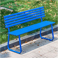 Outdoor Benches Weatherproof, Porch Benches Outdoor, It Features Strong Load Bearing Capacity and is Suitable for Porches, Lawns, Gardens, and Courtyards.(Blue,with Backrest)