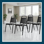 OEF Furnishings OEF9110-B/4 Banquet Chairs Premium Commercial Seating (4 Pack, Vinyl, Black, Black Frame)