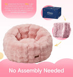 Hobestluk Bean Bag Chair with Portable Handle Donut-Shaped Large Bean Bag with Plush Cover for Living Room Bedroom or Reading Nook (Large, Pink)