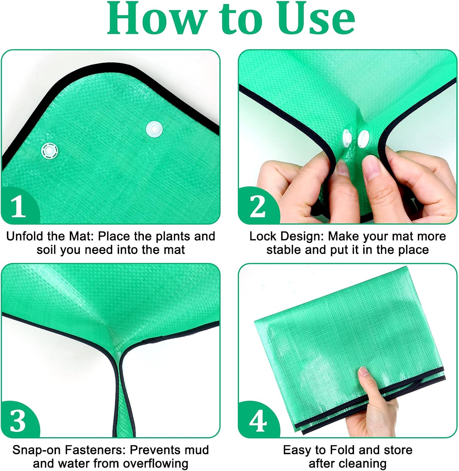 Plant Repotting Mat for Garden, 2 Pcs Waterproof Potting Mat Foldable Indoor Plant Mats Portable Square Gardening Mat Potting Tray with 6 Pcs Mini Garden Tools Set for Plant Lovers Gardening Gifts
