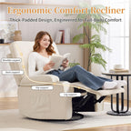 Korser Recliner Chair, Nursery Rocking Chairs for Adults, 360° Swivel Rocker Recliner with Cup Holder, Overstuffed Glider Rocking Chair for Living Room, Manual Recliner with Side Pockets, Chenille