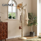 Wood Coat Rack Stand Wooden Coat Rack Freestanding,White | Hall Coat Tree with Sturdy Round Base 14 Hooks for Hat Bag Purses Vintage Coat Tree Hanger Stand for Entryway Hallway Bedroom