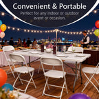 6 Feet Folding Table with Built in Handle & Fold-in-Half | Heavy Duty Portable | Lightweight Perfect for Party, Dining, Wedding, Events, Picnic Indoor, Outdoor, Camping, Utility-10P