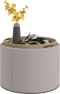 Storage Ottoman with Reversible Lid and Concealed Storage for Living Room