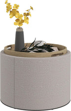 Storage Ottoman with Reversible Lid and Concealed Storage for Living Room