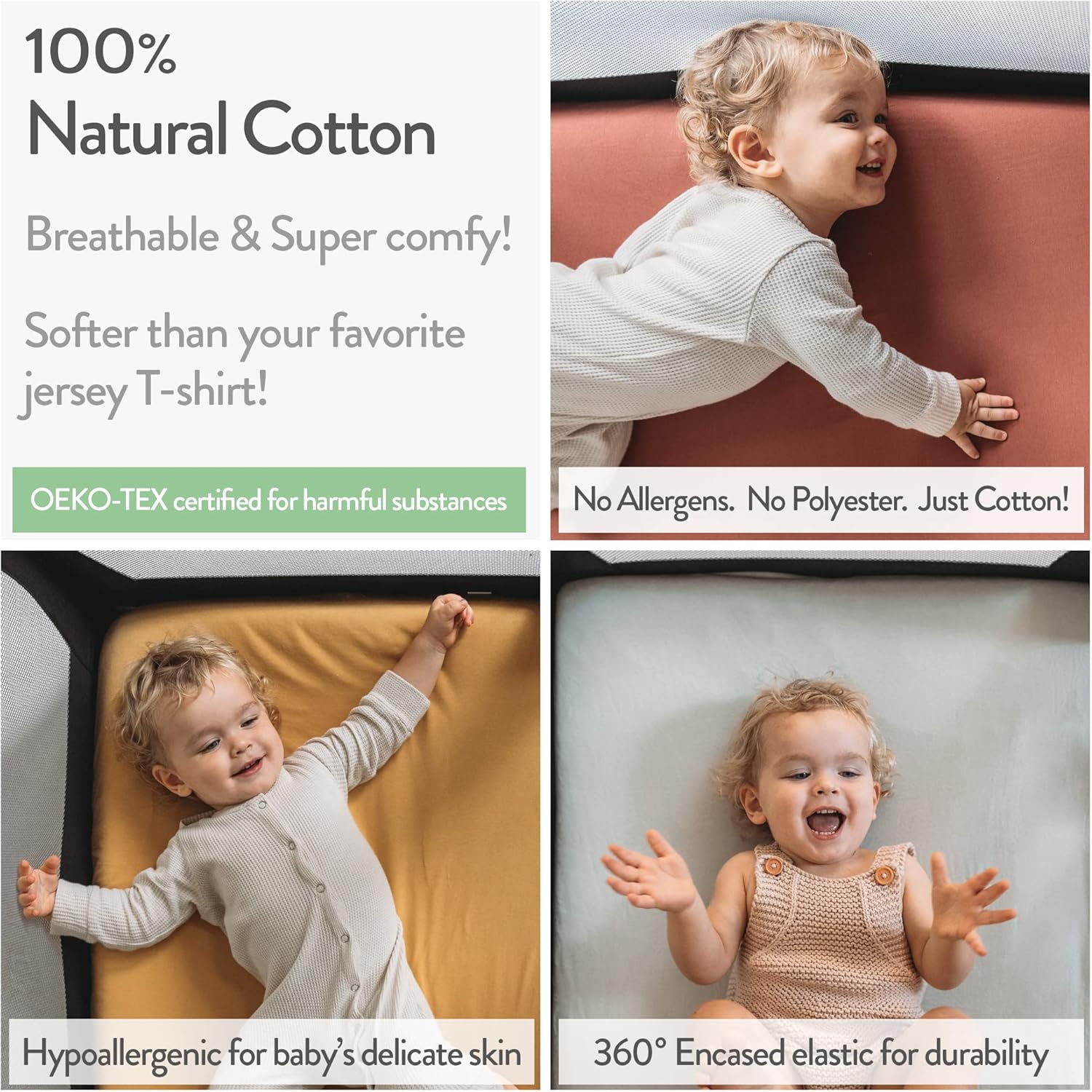 Joey + Joan Bassinet Fitted Sheets for Nestig Mini Crib, Graco Travel Lite Crib & Bassinets, Guava Bassinet 20x30 Inch – 100% Jersey Cotton Fitted Sheets – Light + Dark Sage Green – 2 Pack