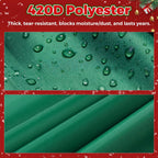 Christmas Tree Cover - 420D Waterproof Oxford Cloth Storage Bag for 4-6 FT Christmas Trees, Metal Zipper & Adjustable Straps (66" H x 50" W)