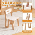 ROBOTIME Wooden Kids Table and Chairs, Adjustable Height Toddler Table and Chair Set, Round Kids Desk and Chair Set for Ages 3+, Sturdy Design, Easy to Clean, Perfect for Study, Playroom & Mealtime