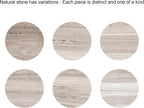 Kate and Laurel Baronet Glam Marble Round Side Table, 14 x 14 x 24, Morchana Marble and Bronze, Marble Top Circle End Table for Use as a Bedroom Nightstand or Living Room Plant Stand Option