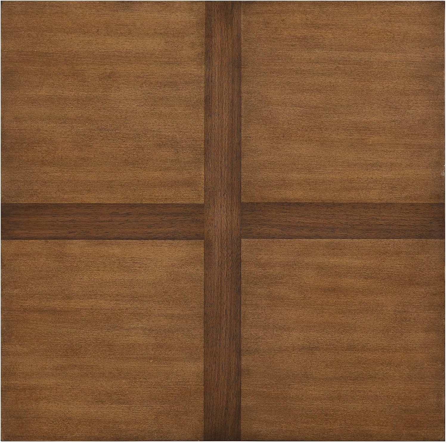 Lexicon Modern Square End Table with Cross Legs, Maple Veneer Wood Accent Table for Living Room, Bedroom, Office, Entryway, Apartment, Easy Assembly, Brown