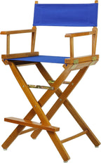 Casual Home 24" Director's Chair Honey Oak Frame-with Royal Blue Canvas, Counter Height