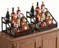 B4Life 2 Pack 3-Tier Liquor Bottle Display Shelf Bar Shelves for Liquor Bottles,Retro Liquor Shelf for Bar Liquor Whiskey, Spirits
