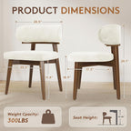 Dining Chairs Set of 4, Modern Upholstered Dining Chairs, Wooden Kitchen Chairs for Dining Room with Ergonomic Curved Backrest